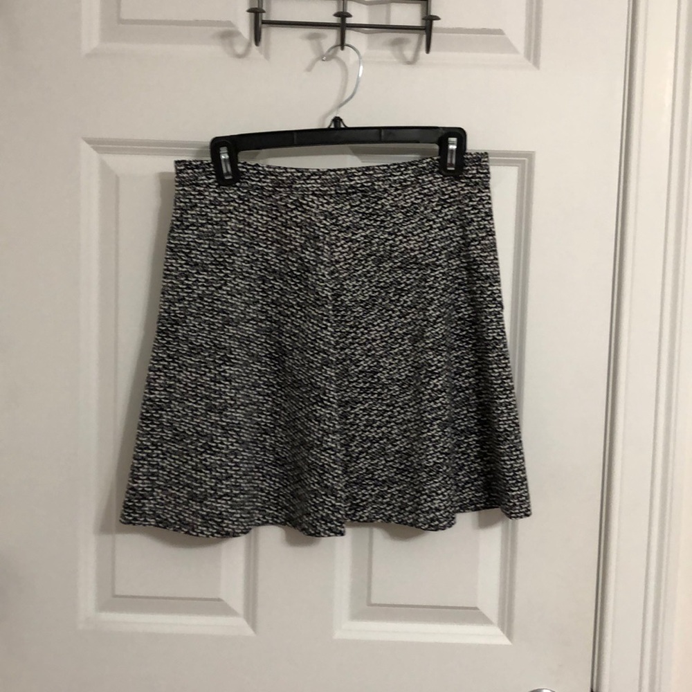 Black and white A-line mini skirt